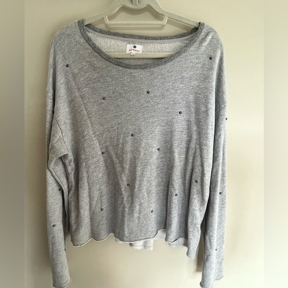 Sundry Studded Gray Sweatshirt Sweater Size 4